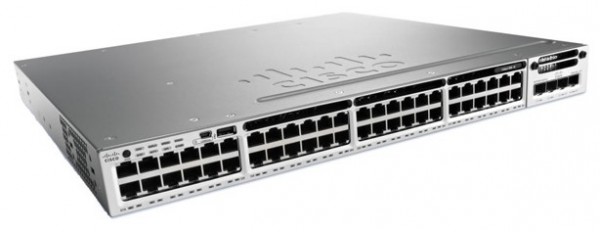 Коммутатор Cisco WS-C3850-48F-L - 48xGE Full PoE, LAN Base, 1100WAC