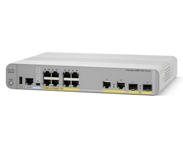 Коммутатор Cisco WS-C2960CX-8PC-L - 8 Port PoE, LAN Base