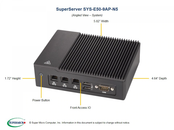 Supermicro SuperServer E50-9AP-N5 (Black)