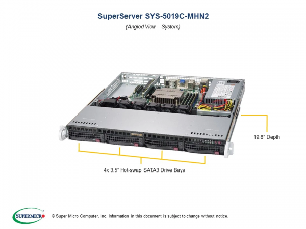 Supermicro SuperServer 5019C-MHN2 (Black)