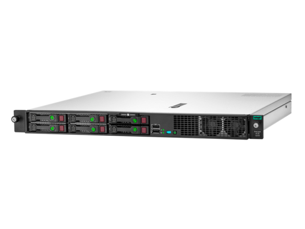 Сервер HPE ProLiant DL20 Gen10 P17080-B21, 1 ЦП E-2224, 16 Гбайт UDIMM, контроллер S100i, 4 накопителя малого форм-фактора, БП 500 Вт с резервированием