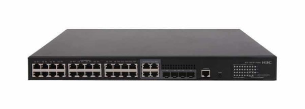 H3C S5130S-28P-HPWR-EI-AC L2 Ethernet Switch with 24*10/100/1000BASE-T PoE+ Ports (AC 370W), 4*100/1000BASE-X SFP Ports, and 4*GE Combo Ports,(AC)