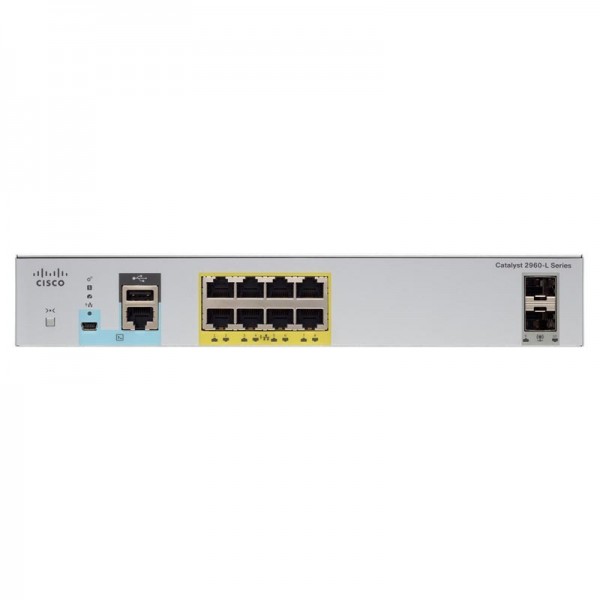 Коммутатор Cisco WS-C2960L-8PS-LL 8 портов GE с PoE, 2 x 1G SFP, LAN Lite