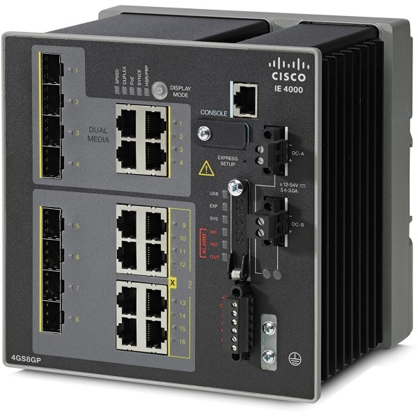 Коммутатор Cisco IE-4000-4S8P4G-E IE 4000 4 x SFP 100M with 8 x PoE, 4 x 1G Combo , LAN Base